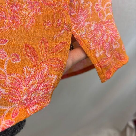 Nanette Nanette Lepore Brand Floral Print Pin Tuck Ruffle Sleeve Blouse‎ Medium - Picture 11 of 13